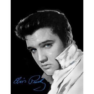 New Black & White Elvis Presley Blue Eyes Plush Fleece Throw Gift Blanket Photo